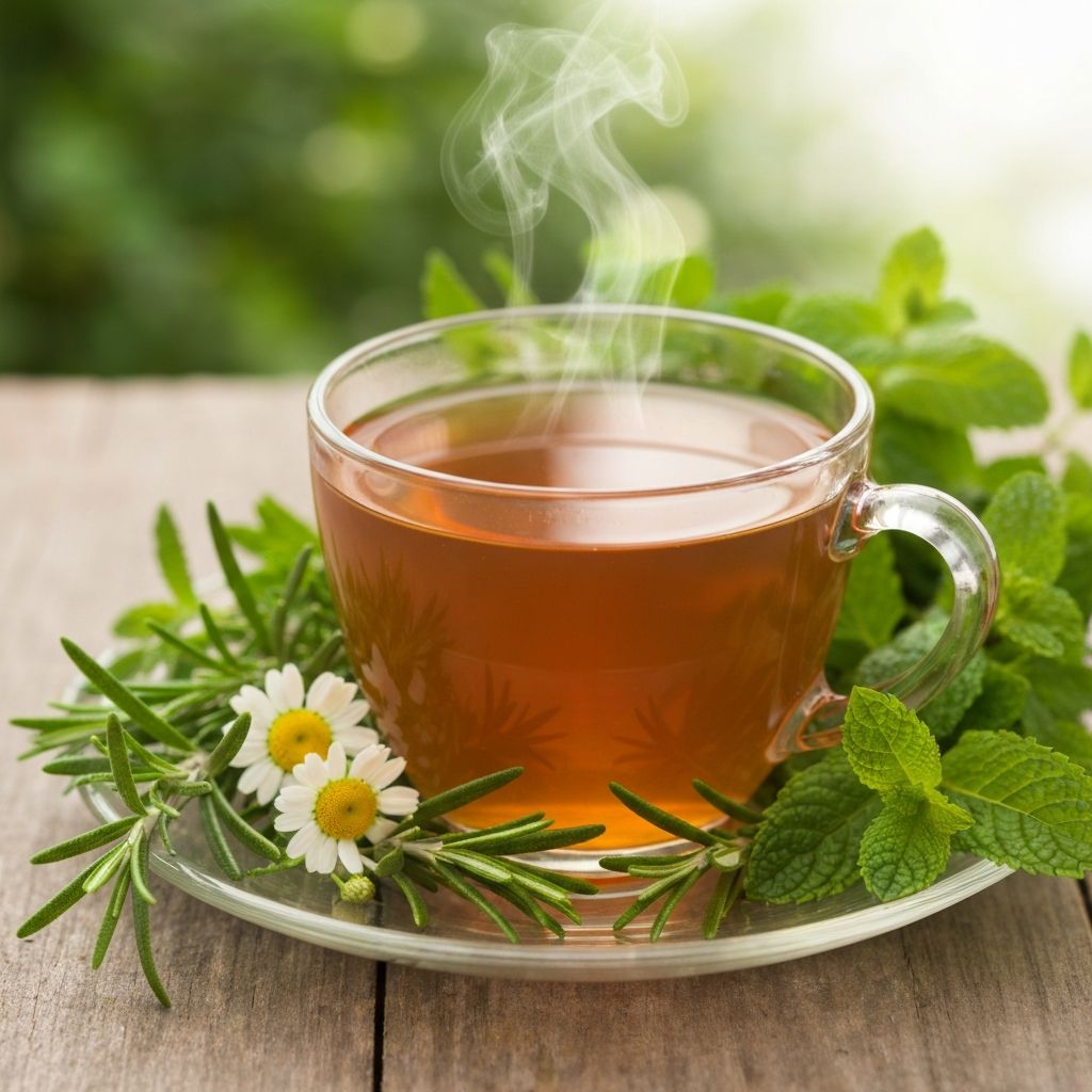 Herbata ziołowa i świeże zioła